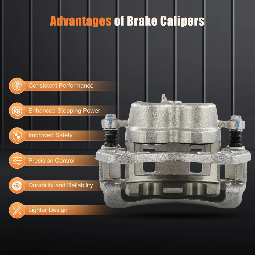 Front Pair Brake Calipers w/ Bracket for Hyundai Santa Fe (2001–2006)
