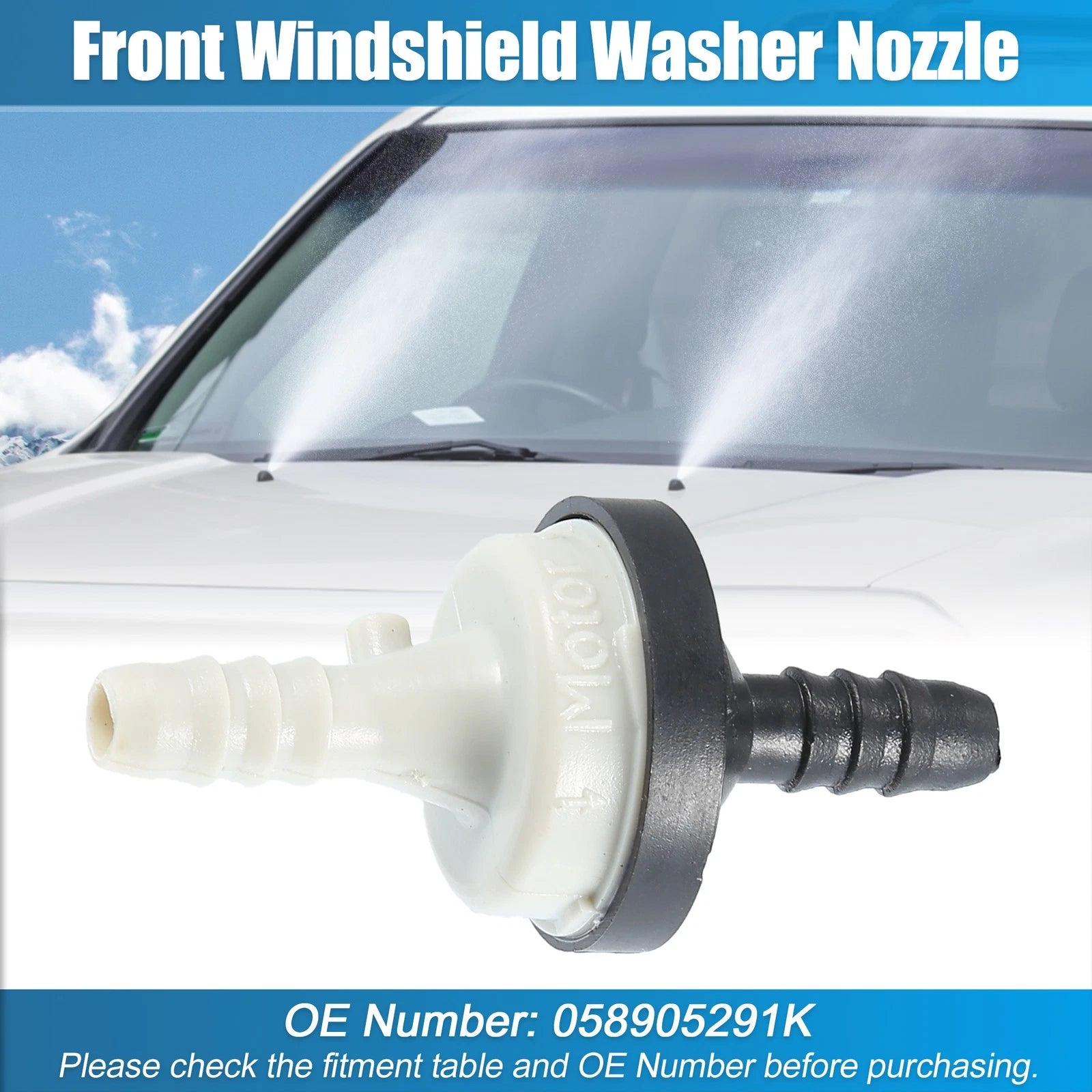 2pcs Windshield Wiper Washer Nozzle Spray Jet for Audi S6 (2007–2011) No. 058905291K