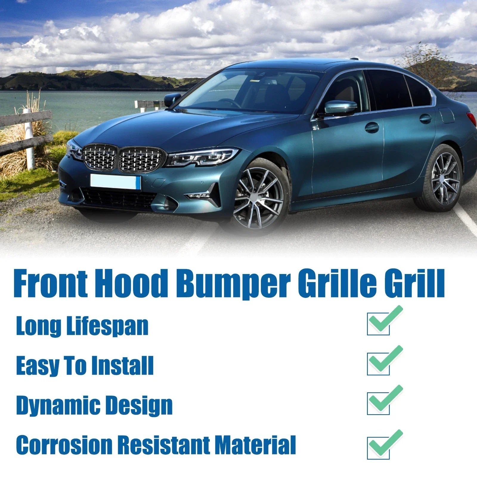 Front Hood Bumper Grille for BMW 330i 330e M340i XDrive G20