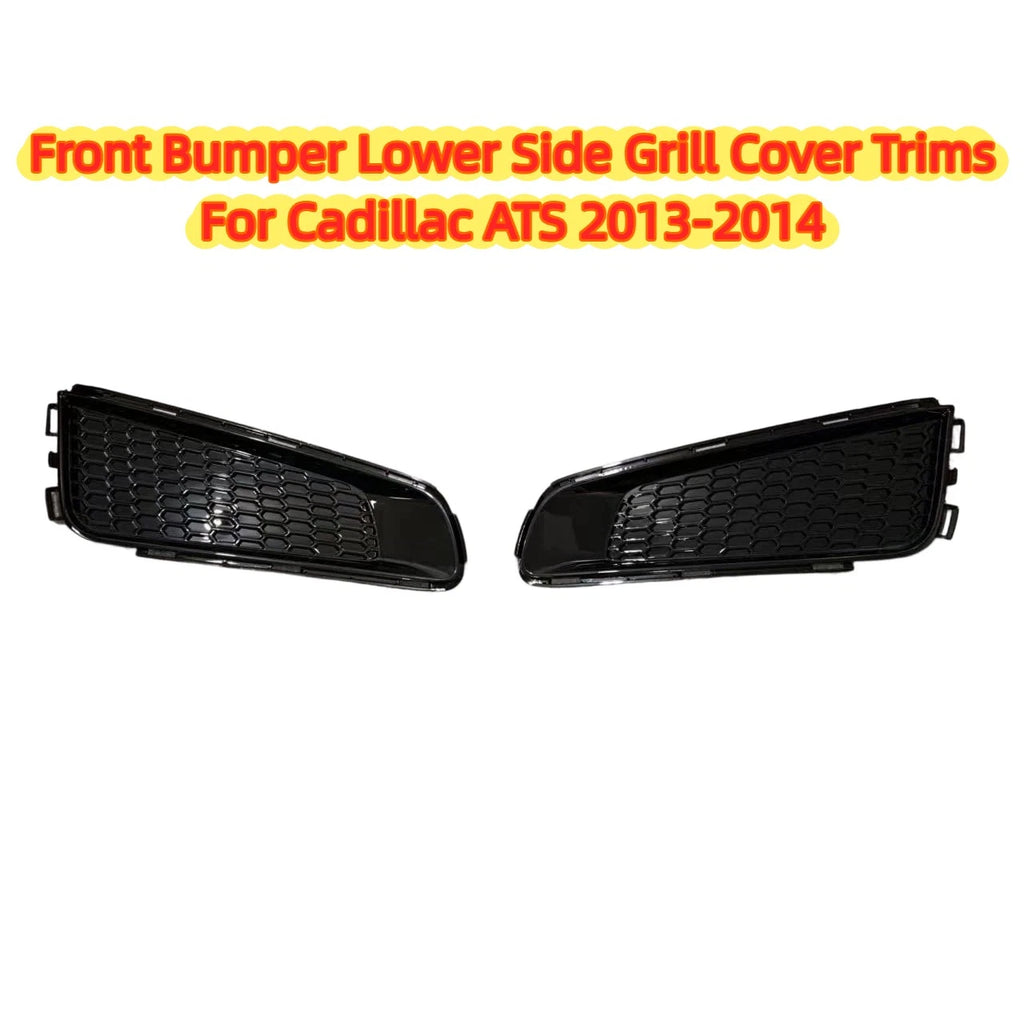 Pair Gloss Black Front Bumper Lower Side Grill Bezel for Cadillac ATS (2013–2014)