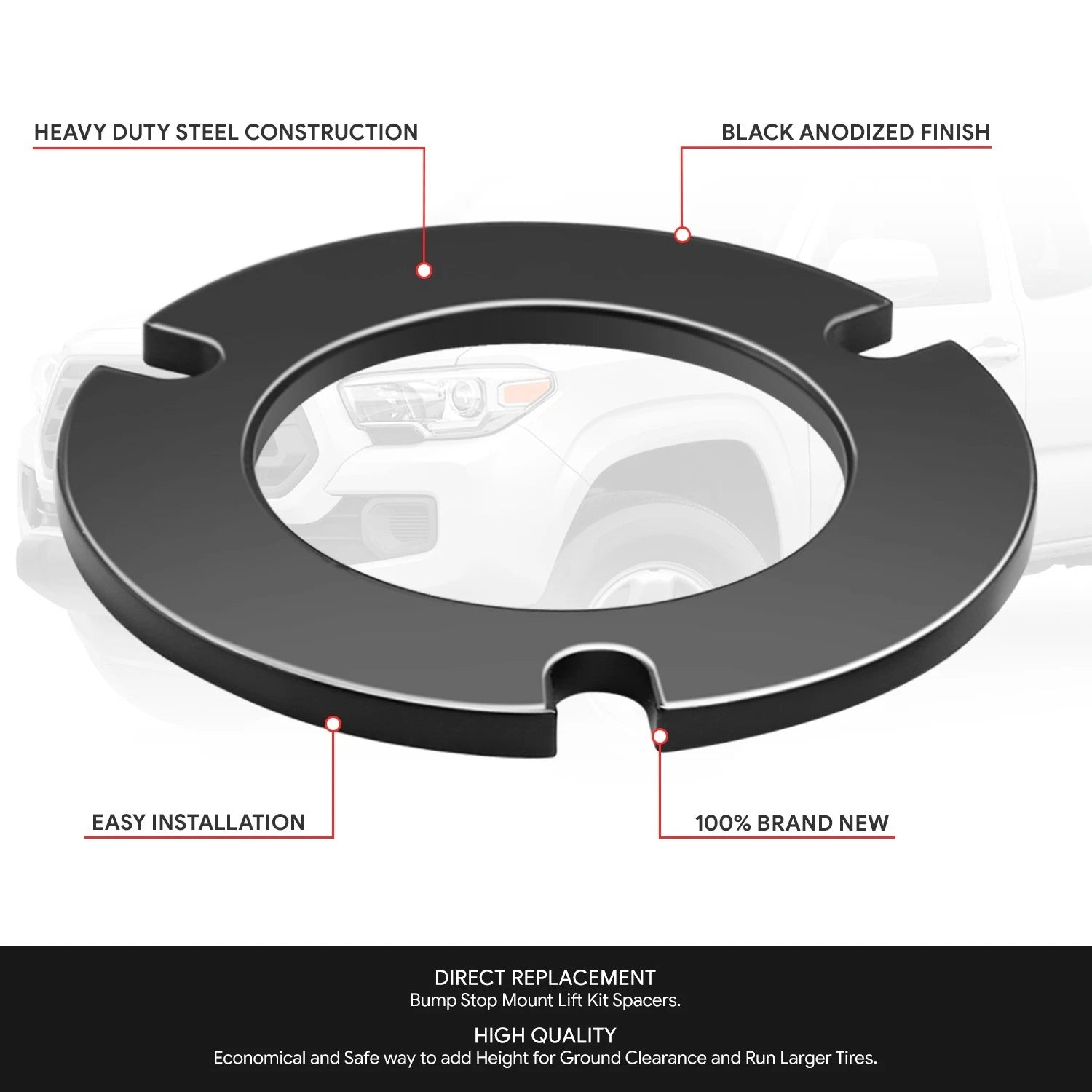 Set of 2 Lift Strut Top Mount Spacers for GX460 4Runner FJ Cruiser Tacoma (2003–2023)