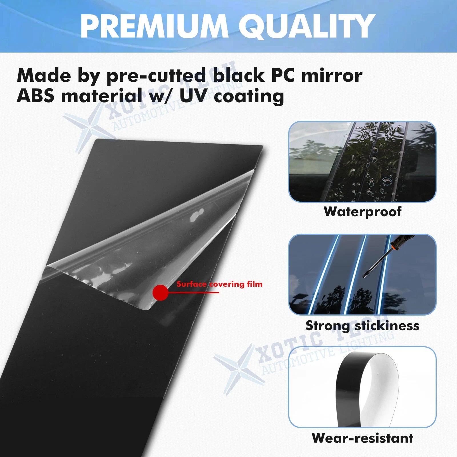 Piano Black Window Pillar Post Door Trim Cover Kit for Mercedes CLS (2012-2016)