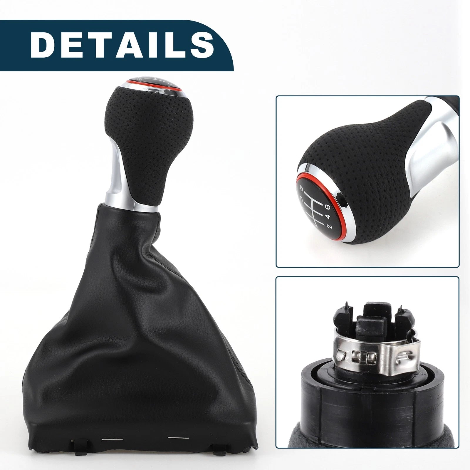 6 Speed Shift Knob with Boot Cover No. 8K0863278H for Audi A4 (2008–2016)