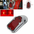 Metal Chrome Red Tombstone Brake Tail Light for Harley Fat Boy Softail