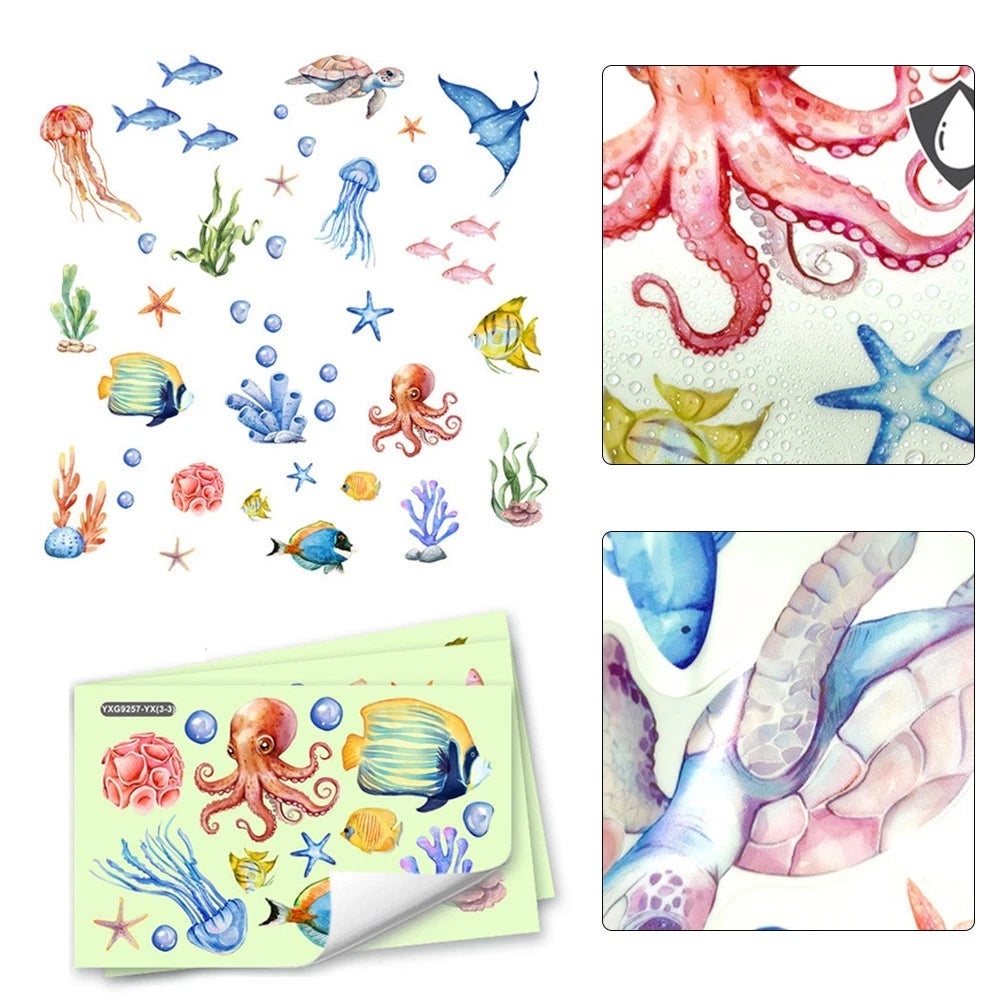 Luminous Underwater World Wall Stickers for Bathroom Bedroom Decor