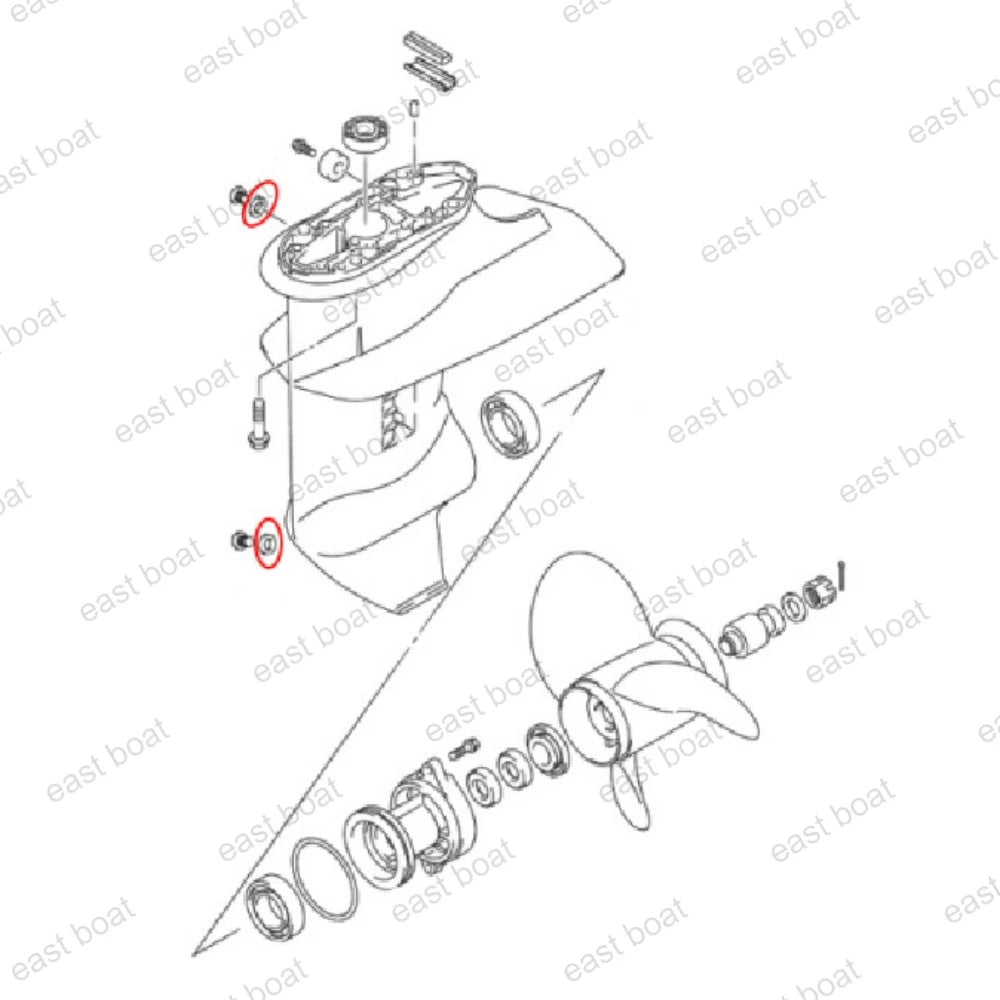 2Pcs Gearbox Fill Screw Washers for Suzuki Outboard Engine (59178-97J00)