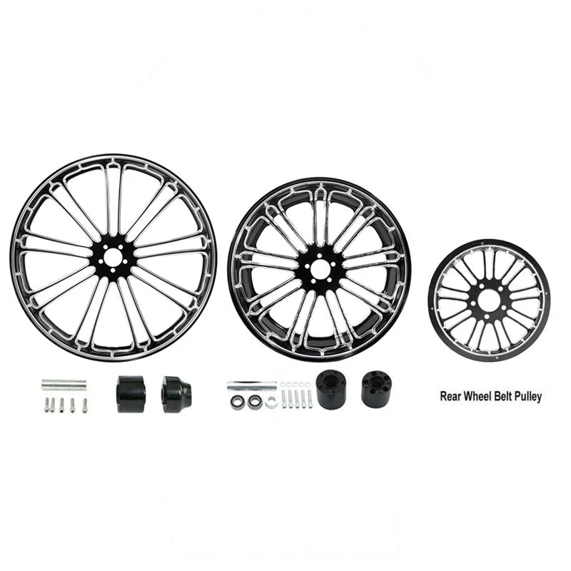 30" Front 18" Rear Wheel Rim Hub Belt Pulley for Harley Street Glide (1997–2008)
