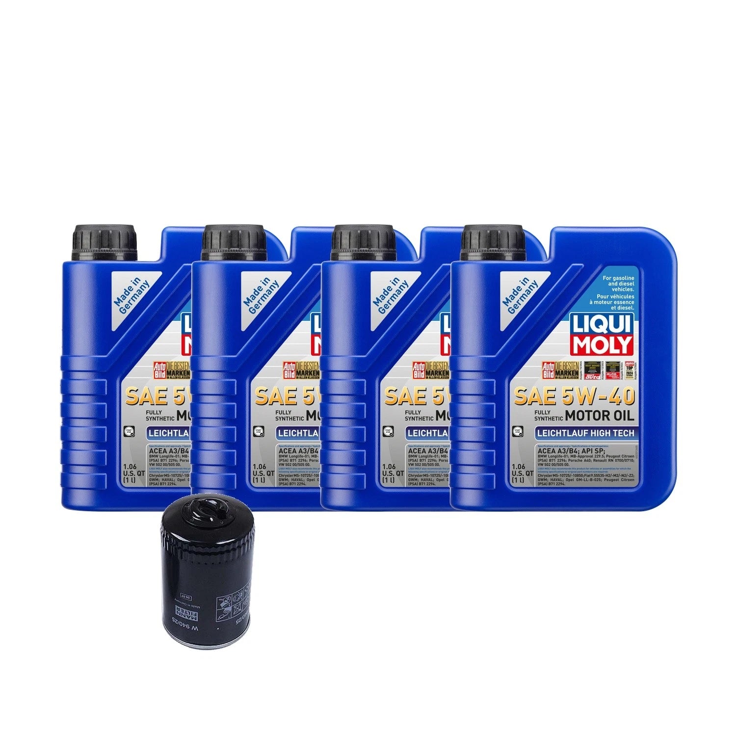 4L Liqui Moly Leichtlauf High Tech 5W-40 Oil Change Kit for Audi AEB (1996–2001)