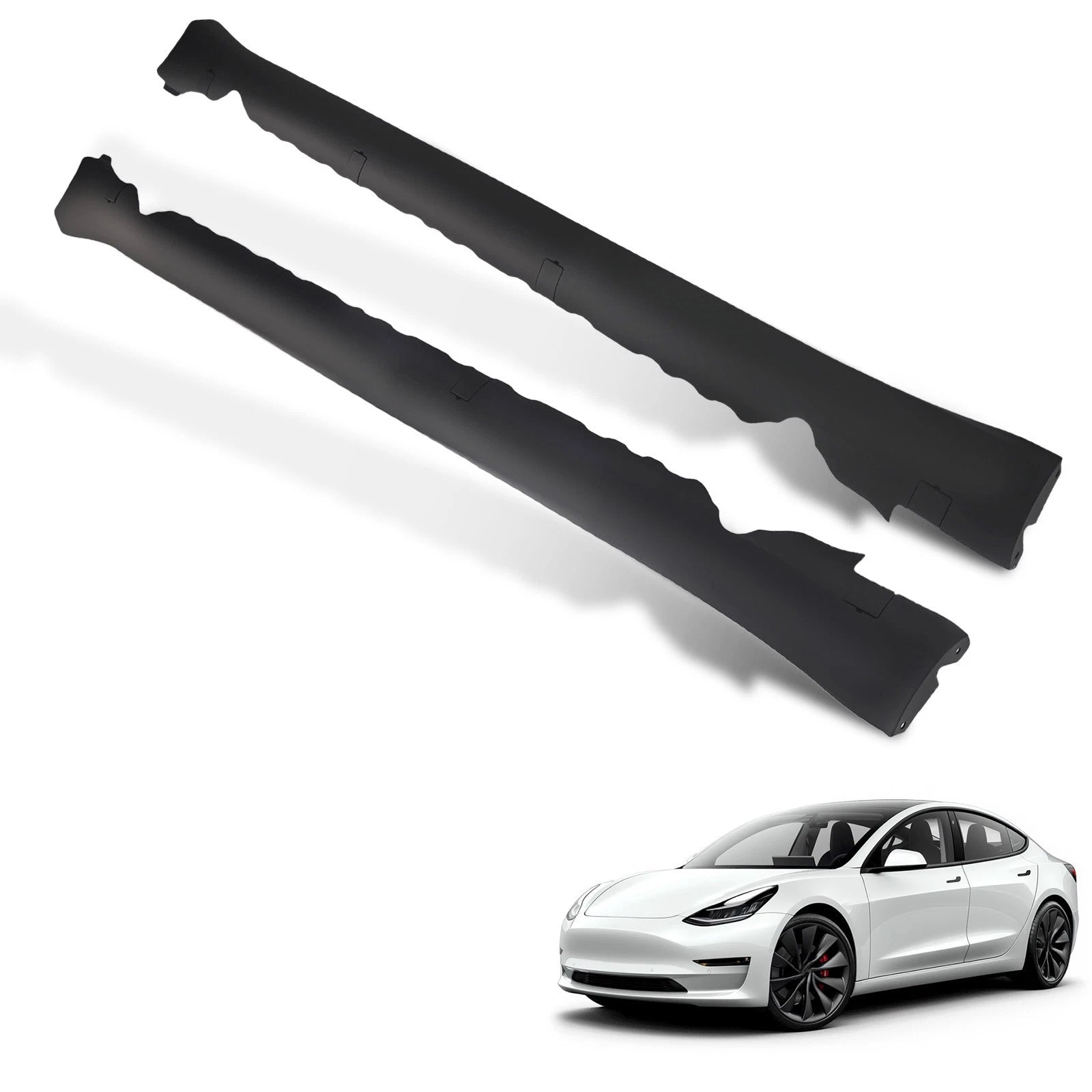 Set of 2 Side Skirt Body Panel Extensions for Tesla Model 3 (2017–2024)