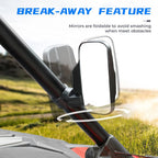 UTV Rear View Side Mirror Set for Polaris RZR (1.75" - 2" Clamp)