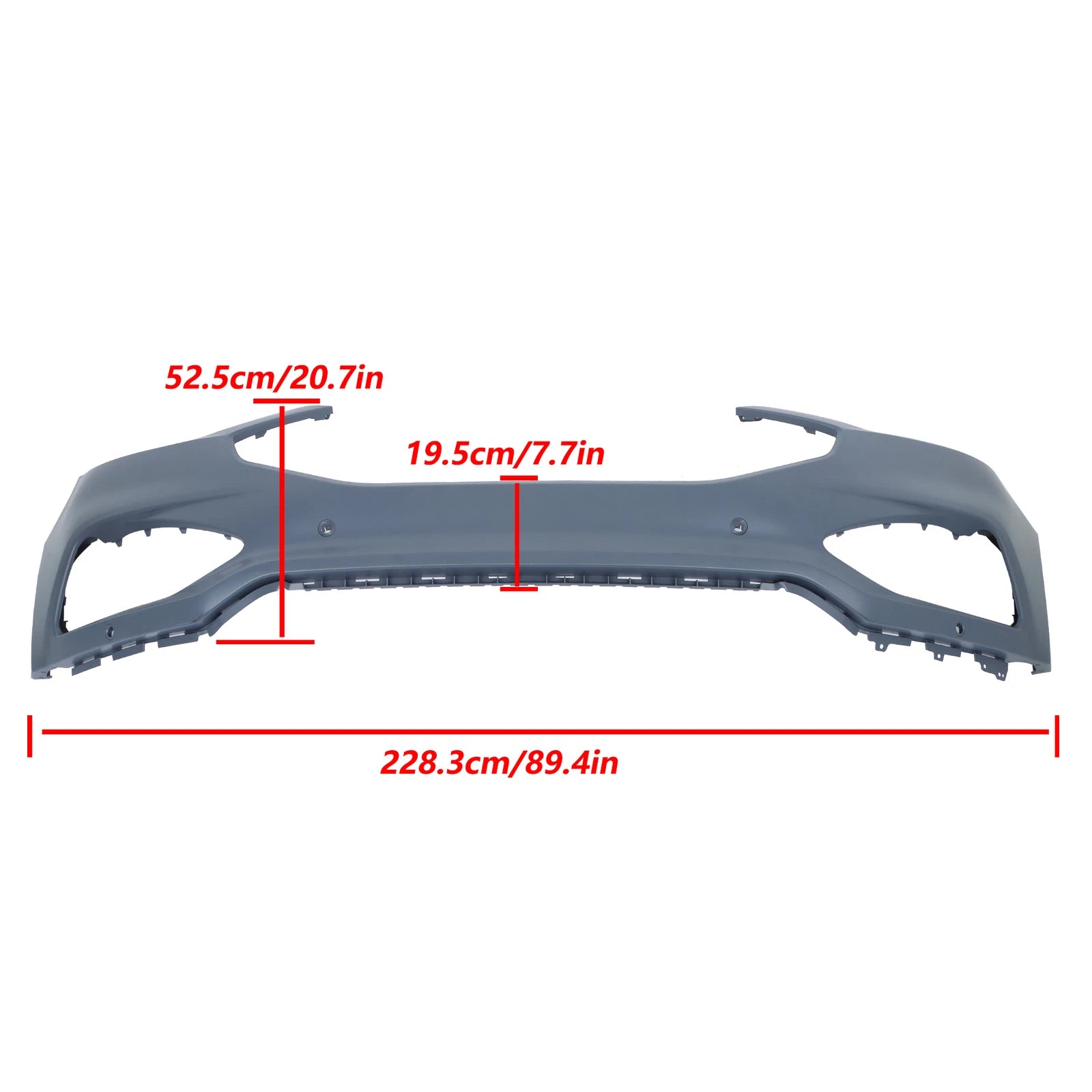 Primed Front Bumper Cover for Ford Edge (2019–2024) with 4 Sensor Holes