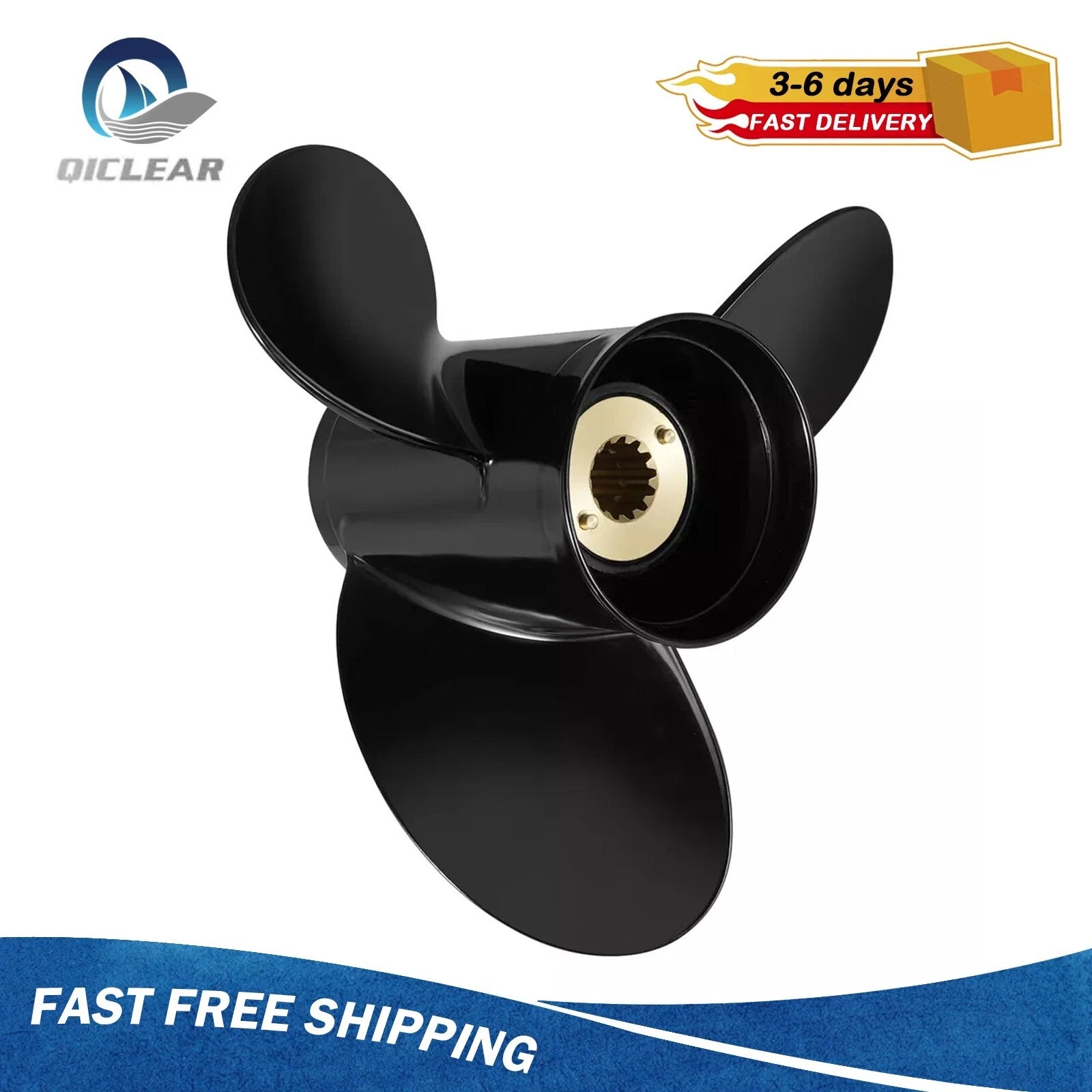 10X 17 Outboard Boat Propeller for Mercury 25-70HP (RH, 13 Spline)