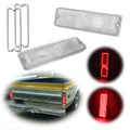 Pair Clear Tail Lights with Red LEDs for Chevy GMC Fleetside Pickup