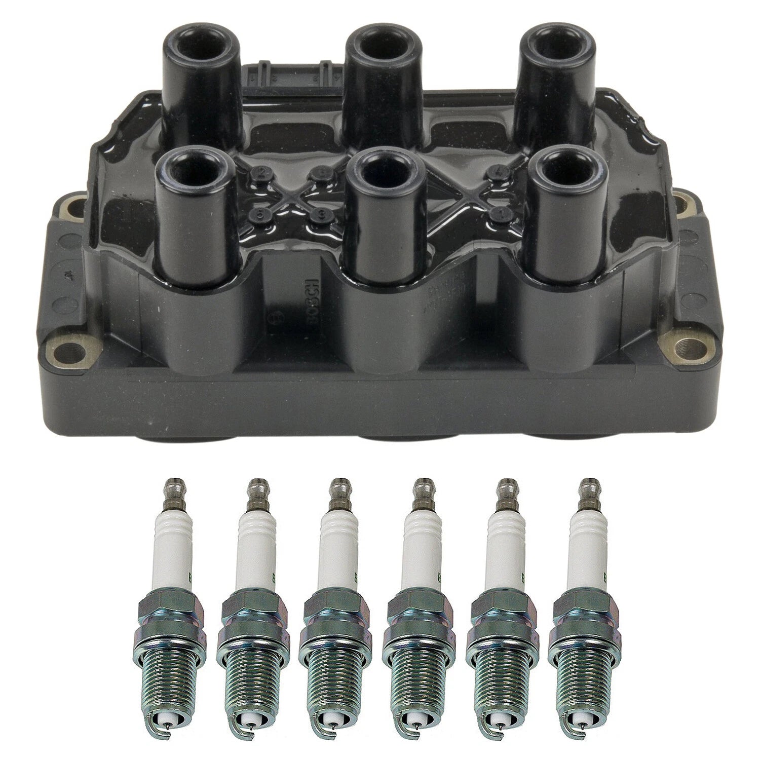Set of 6 Bosch Ignition Coils & NGK G-Power Spark Plugs for 900 9000 NSX A4 A6 Q5