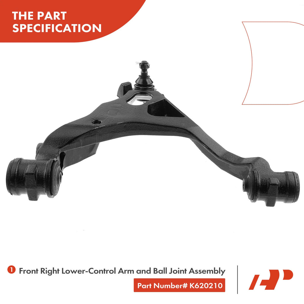 Front Right Lower Control Arm with Ball Joint for Ford Expedition (1997-2023)