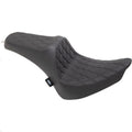 Drag Predator III Seat for Harley Softail Fat Boy (2000–2017) Black Double Diamond Stitch