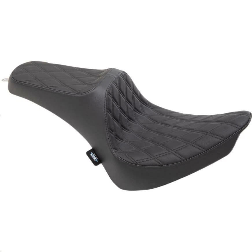 Drag Predator III Seat for Harley Softail Fat Boy (2000–2017) Black Double Diamond Stitch