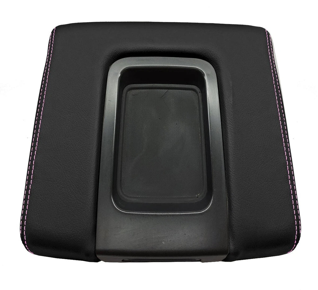 Console Lid Cover Leather for Chevrolet Silverado (2014–2020) Pink Stitch