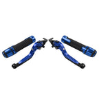 Blue Extendable Brake Clutch Levers Grip Set for Kawasaki Z650 Z900 (2017-2023)