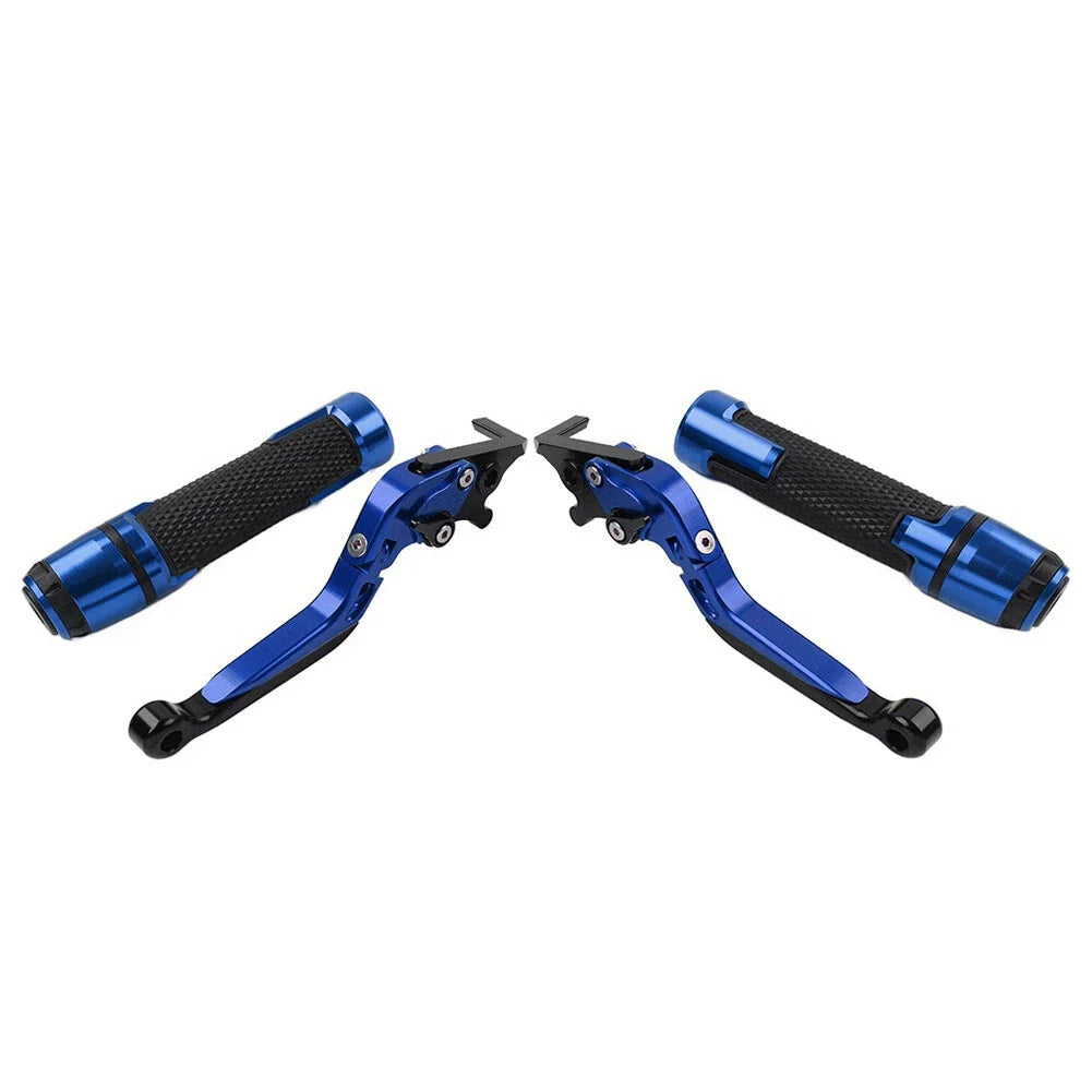 Blue Extendable Brake Clutch Levers Grip Set for Kawasaki Z650 Z900 (2017-2023)