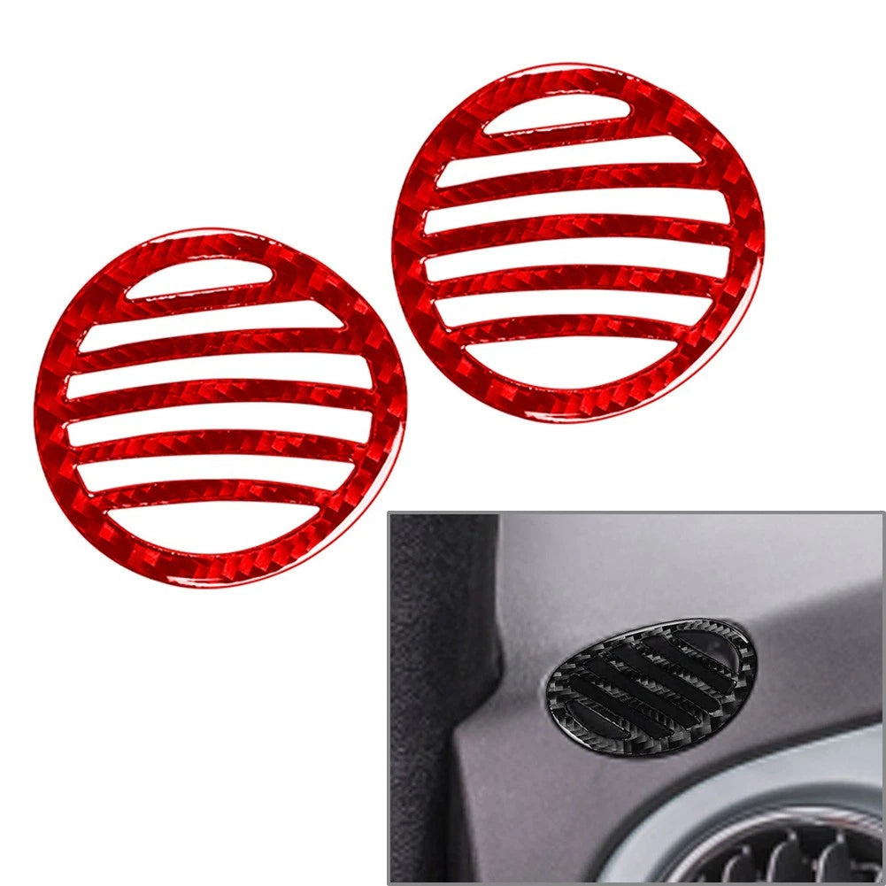 Interior Dashboard Defogger Air Vent Panel Cover Trim for Fiat 500 (2012–2015) Red