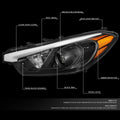 Side Projector Headlight Lamps for Kia Forte 5 Koup (2014–2016)