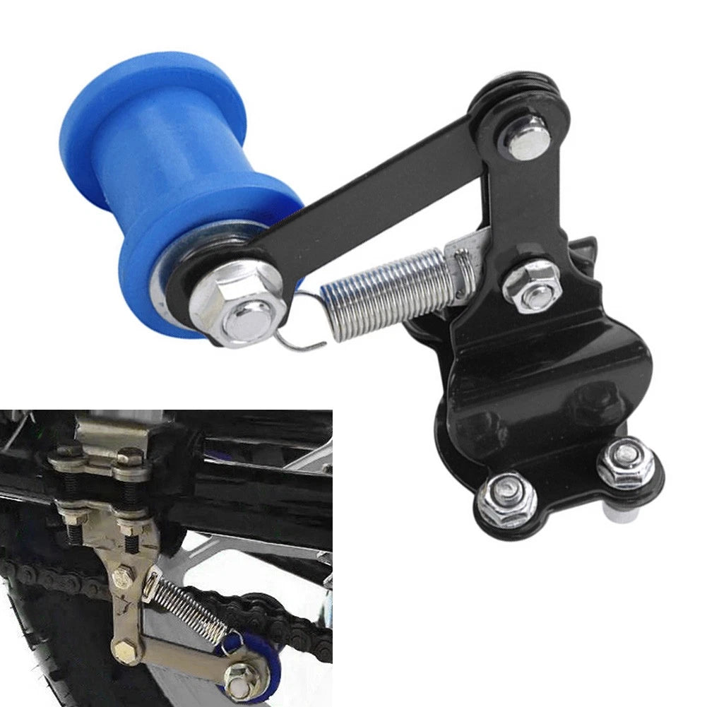 Chain Tensioner Roller Adjuster for ATV Dirt Bike Universal (Black/Blue)