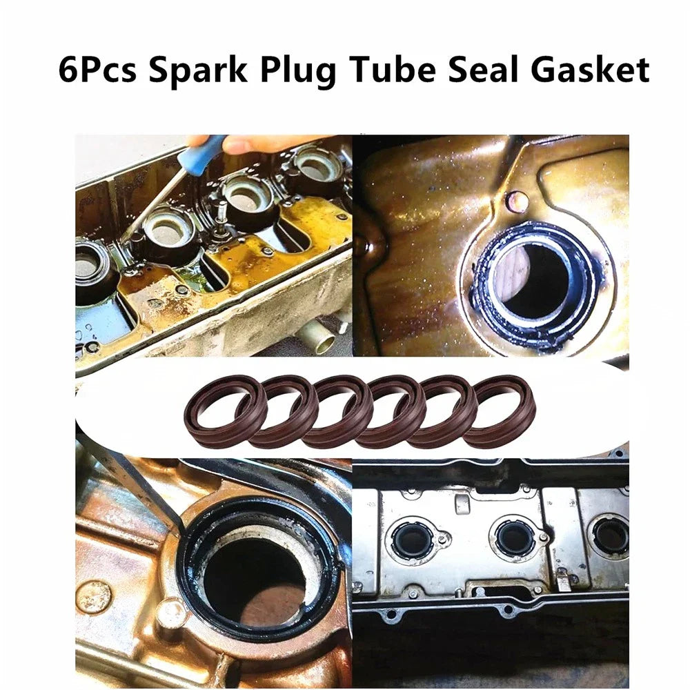 6PCS Spark Plug Tube Seal Gasket for Jeep Wrangler Grand Cherokee (1999-2023)