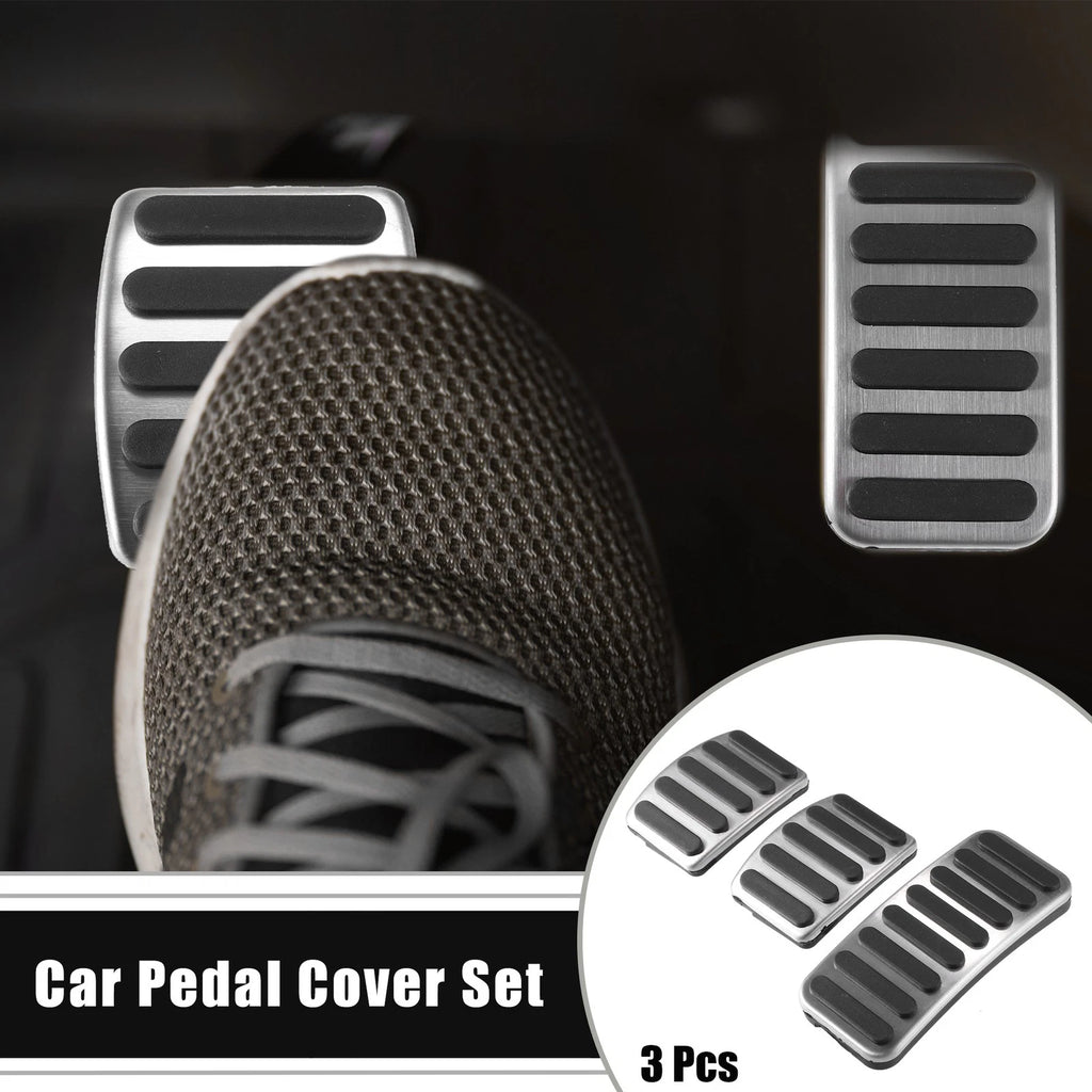 3pcs Accelerator Gas Brake Pedal Cover for Suzuki  Silver Tone
