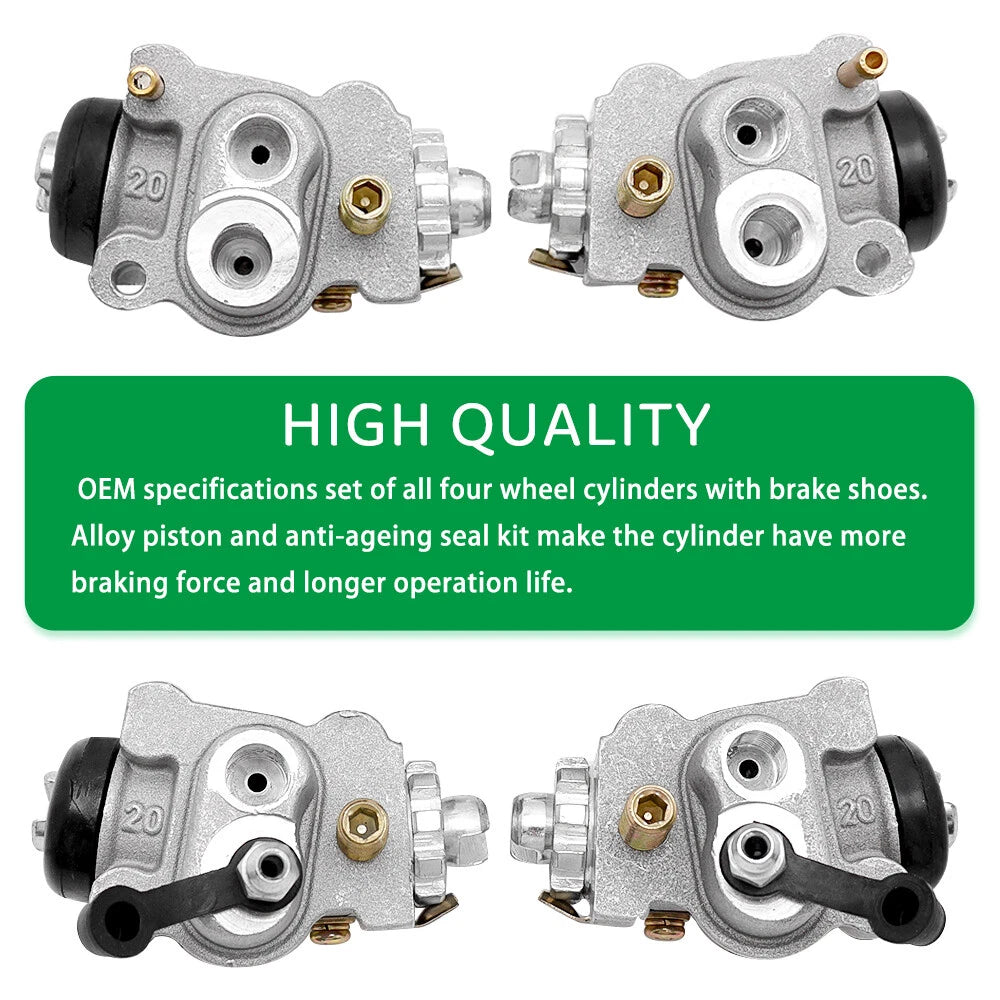 Front Brake Wheel Cylinders & Shoes Kit for Honda Rancher 350 TRX350 (2000–2003)
