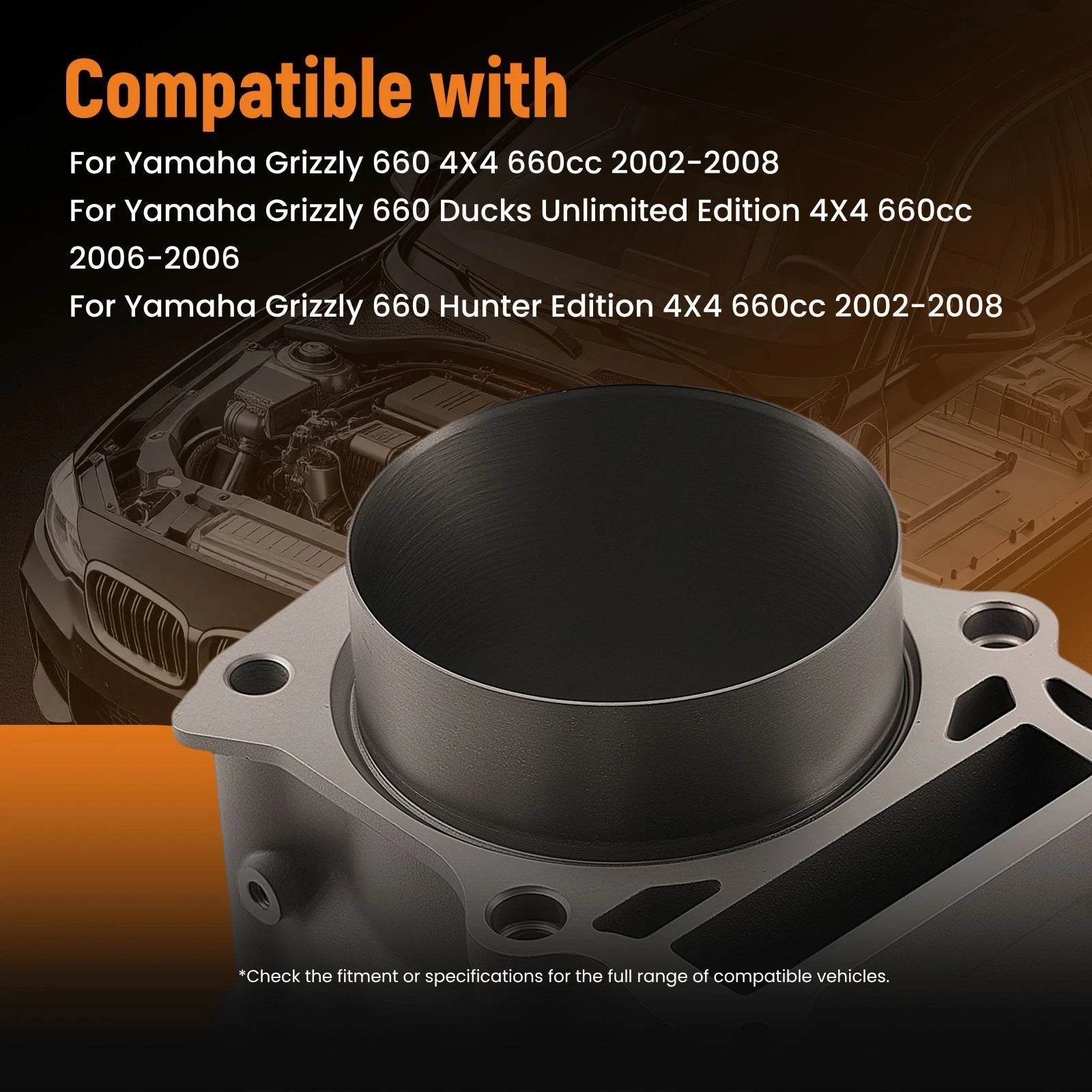Cylinder Piston Kit for Yamaha Grizzly 660 4X4 (2002–2008) 100mm Bore 5KM-11310-00