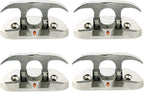 Set of 4 Folding Flip-up Cleats for Marine Boat Dock (Heavy Duty Stainless Steel)