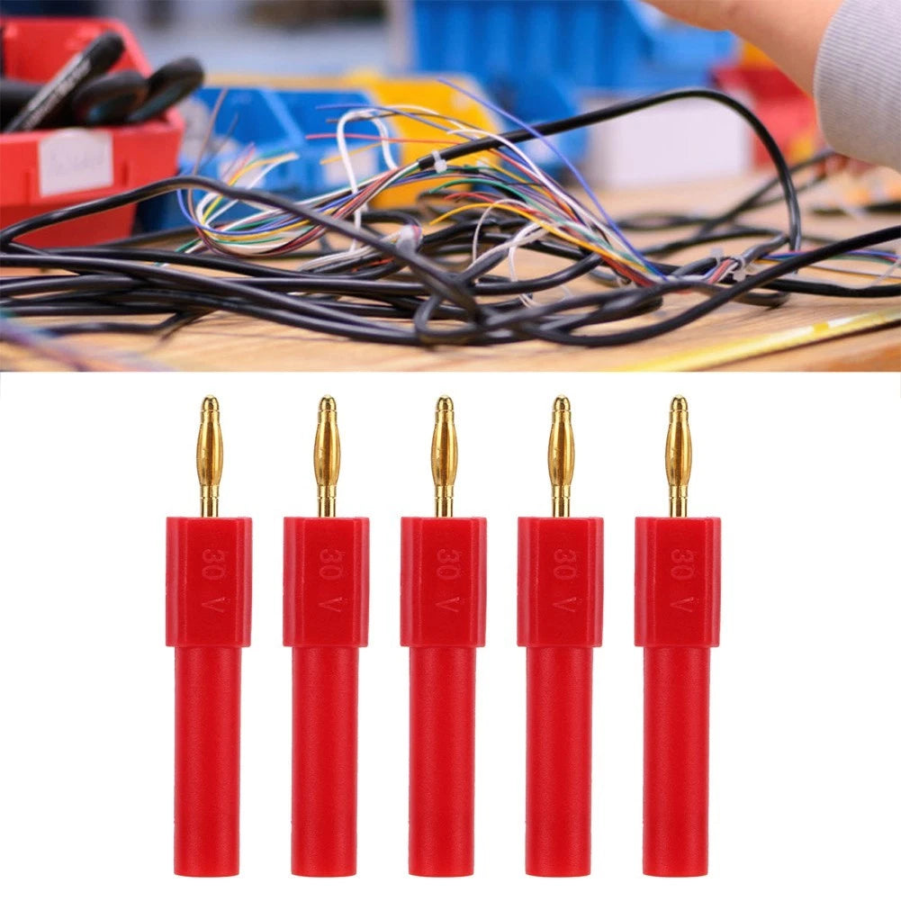 2mm Male to 4mm Female Banana Connector Set of 5 for Benchtop Electronics
