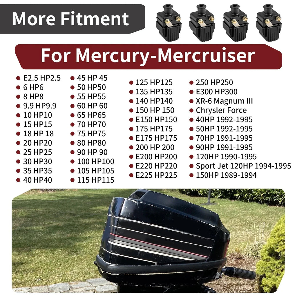 4 x Ignition Coils for Mercury & Mariner HP