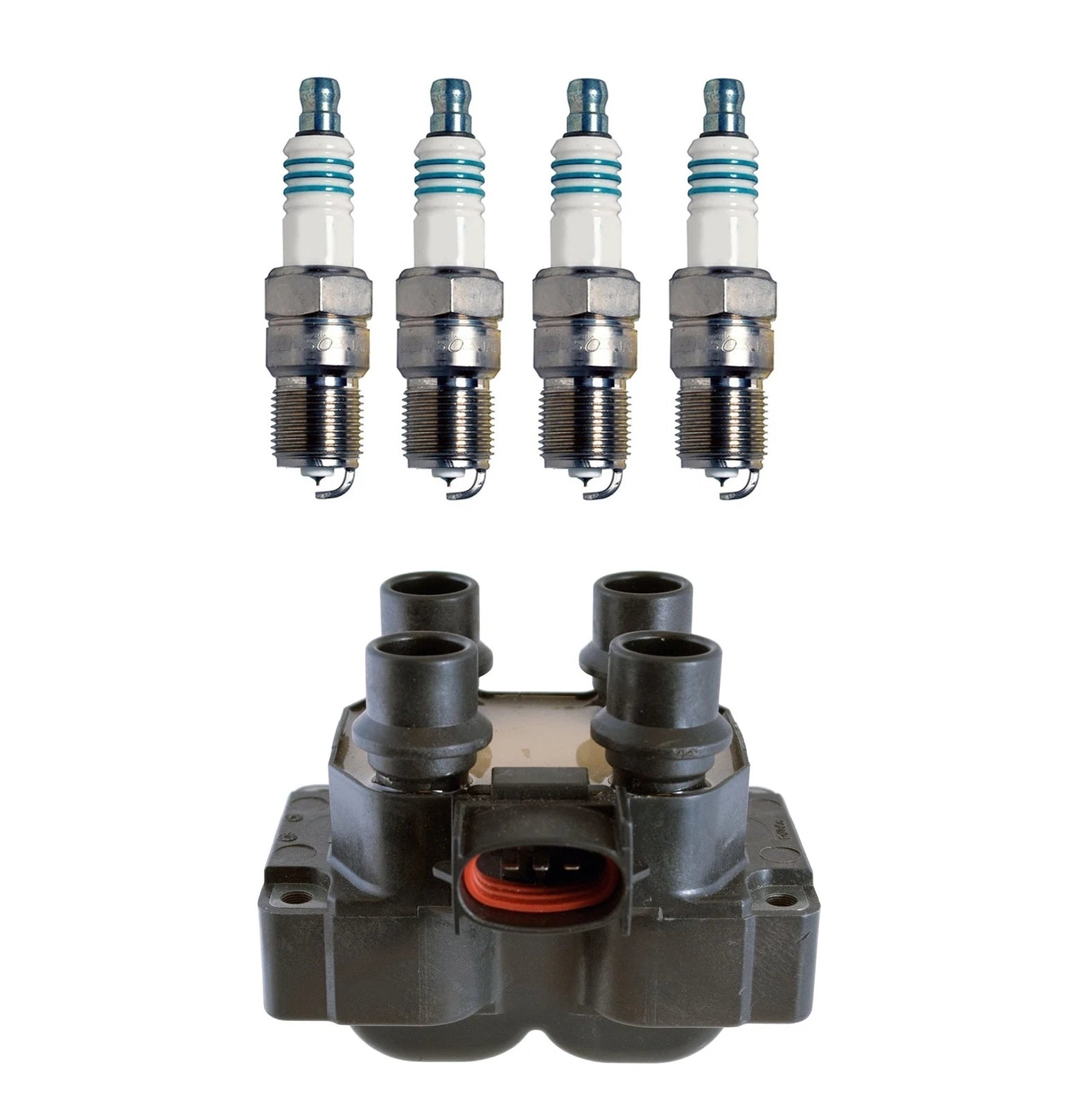 Denso Ignition Coil & Iridium Power Spark Plugs Kit for Mercury Ford L4