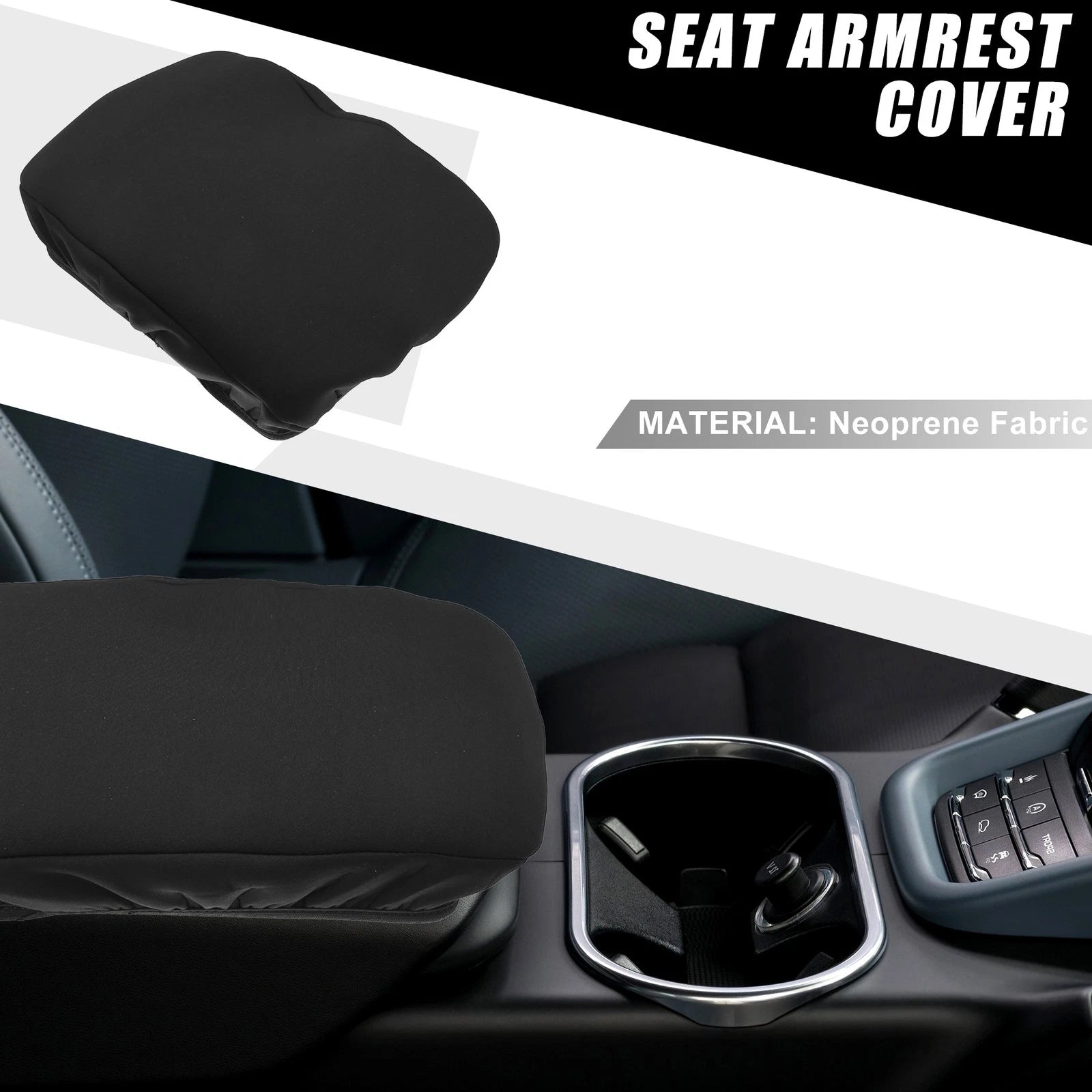 Center Console Armrest Cover for Toyota Highlander (2008–2013) Black