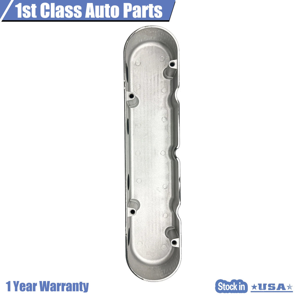 2X Finned Valve Covers for Chevy LS (Vintage, Black Aluminum)