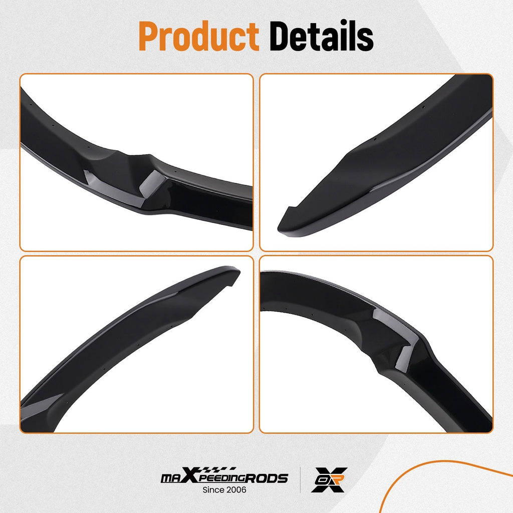 Front Bumper Lip Spoiler for BMW F80 M3 F82 F83 M4 (2015–2020) MP Style Gloss Black
