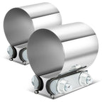 2X 2.5" OD Butt Joint Band Exhaust Clamp for Muffler Pipe Sleeve Coupler
