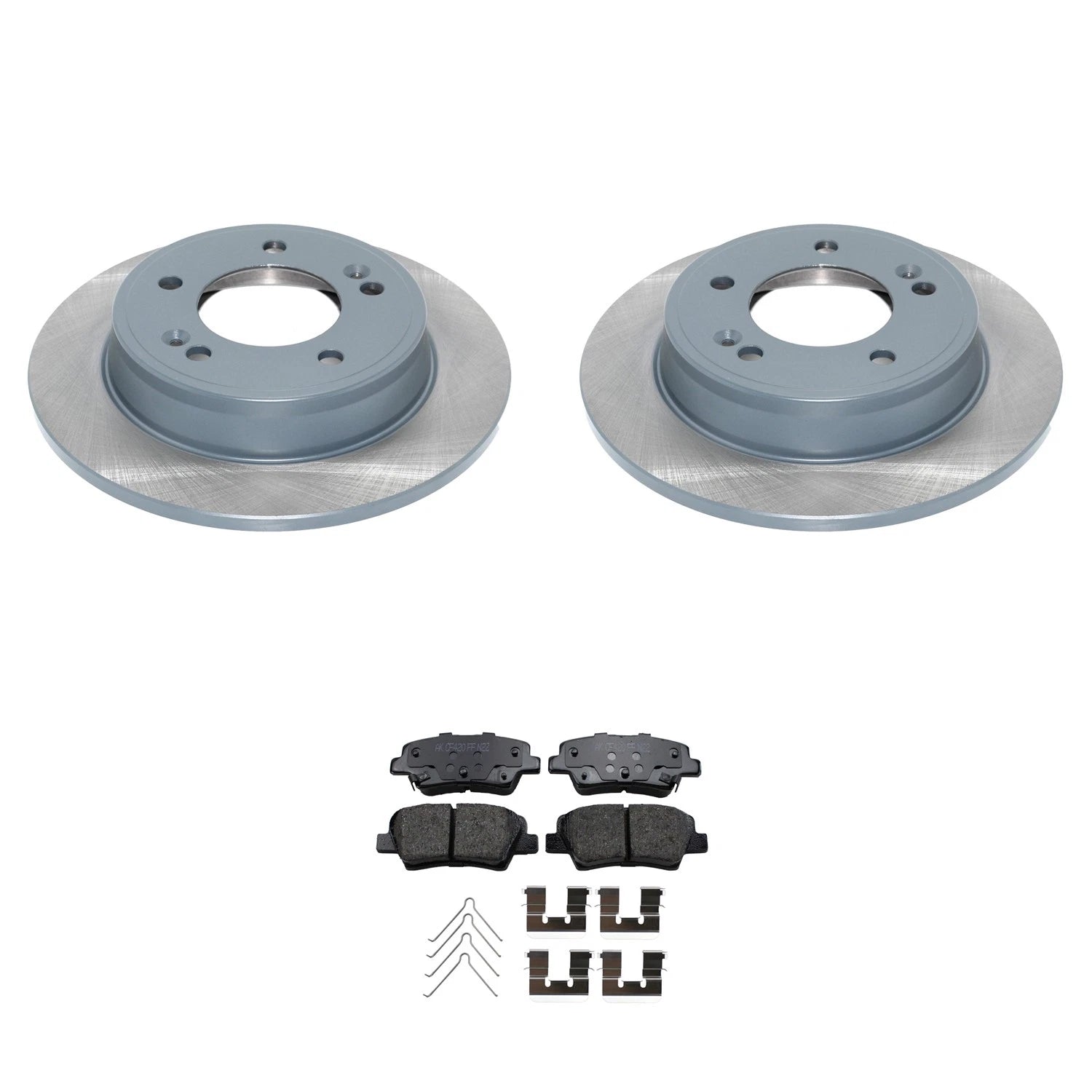 Set of 2 DuraGo Rear Rotors & Akebono ProACT Ceramic Pads for Elantra GT, Soul