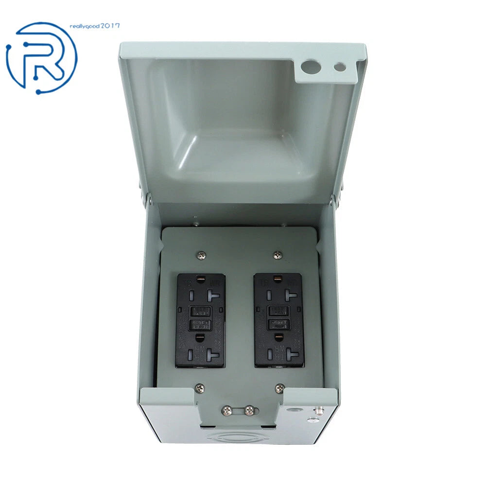 Outdoor Electrical Outlet Box for Weatherproof Use (Dual 20Amp GFCI)