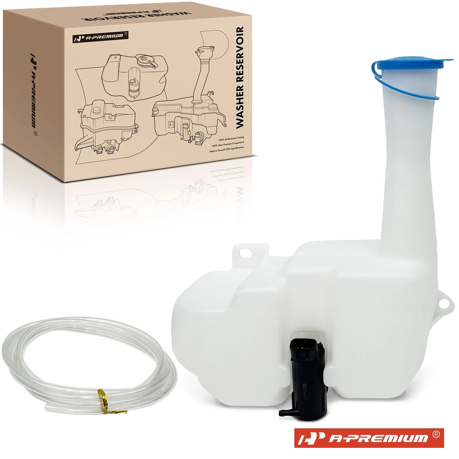 Windshield Washer Fluid Reservoir Tank with Cap and Pump for Toyota Tercel (1990-1994)