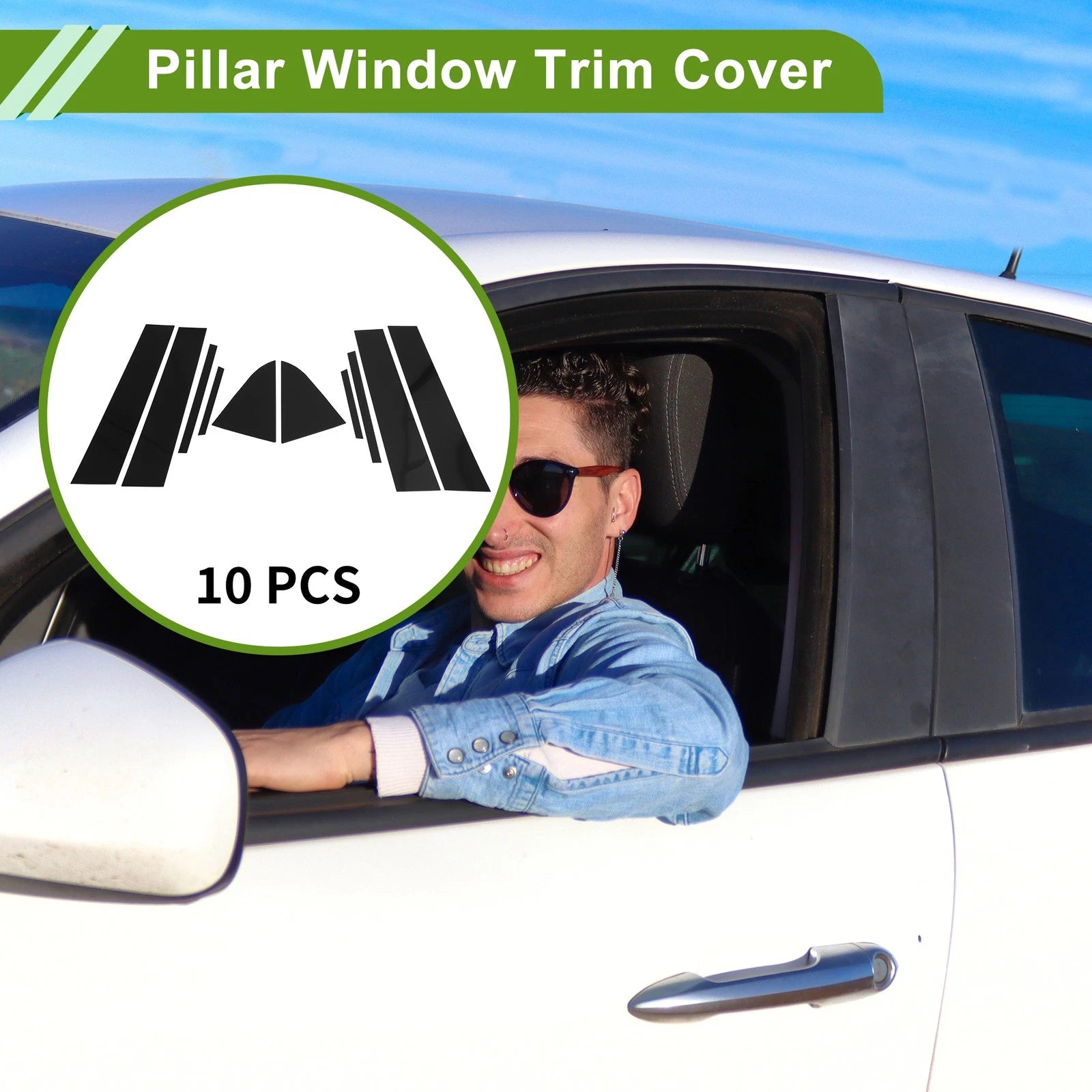 10 Pcs Pillar Window Trim for Chevy Cruze (2011–2015) Black