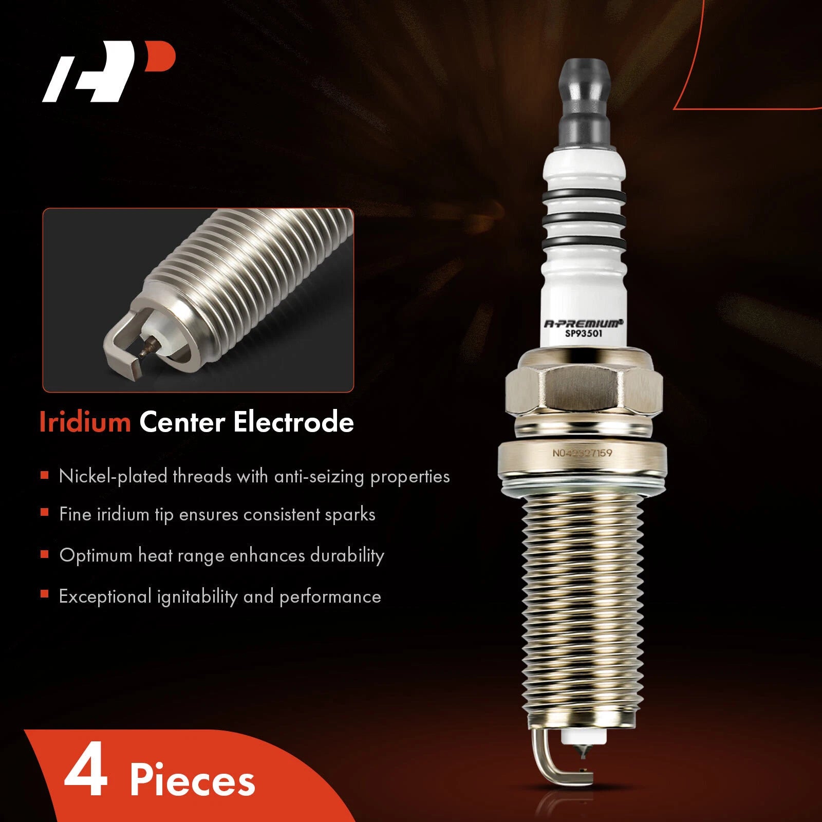 Set of 4 Iridium Platinum Spark Plugs for Honda CR-V (2015–2019) Civic (2016–2020)