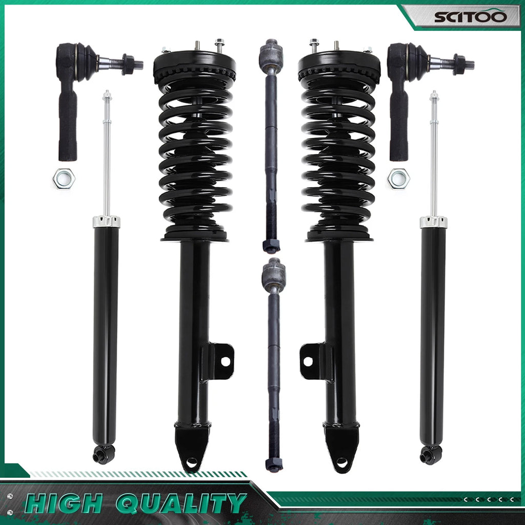 Set of 4 Front Struts Rear Shocks Tie Rods for Chrysler 300 Charger Magnum (2006–2010)