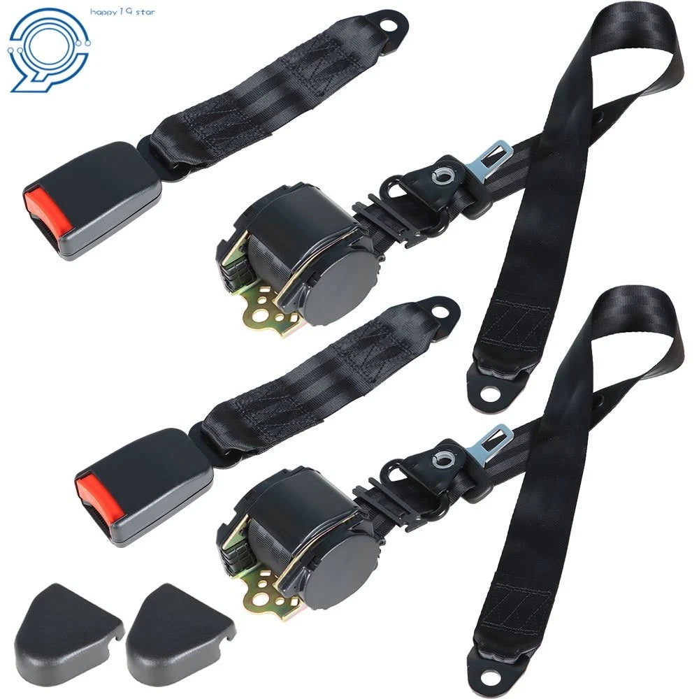 Set of 2 Universal 3 Point Retractable Seat Belts for Jeep Wrangler (1982–1995)
