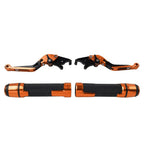 Set of 2 Orange Extendable Brake Clutch Levers for Yamaha TMAX 500/530