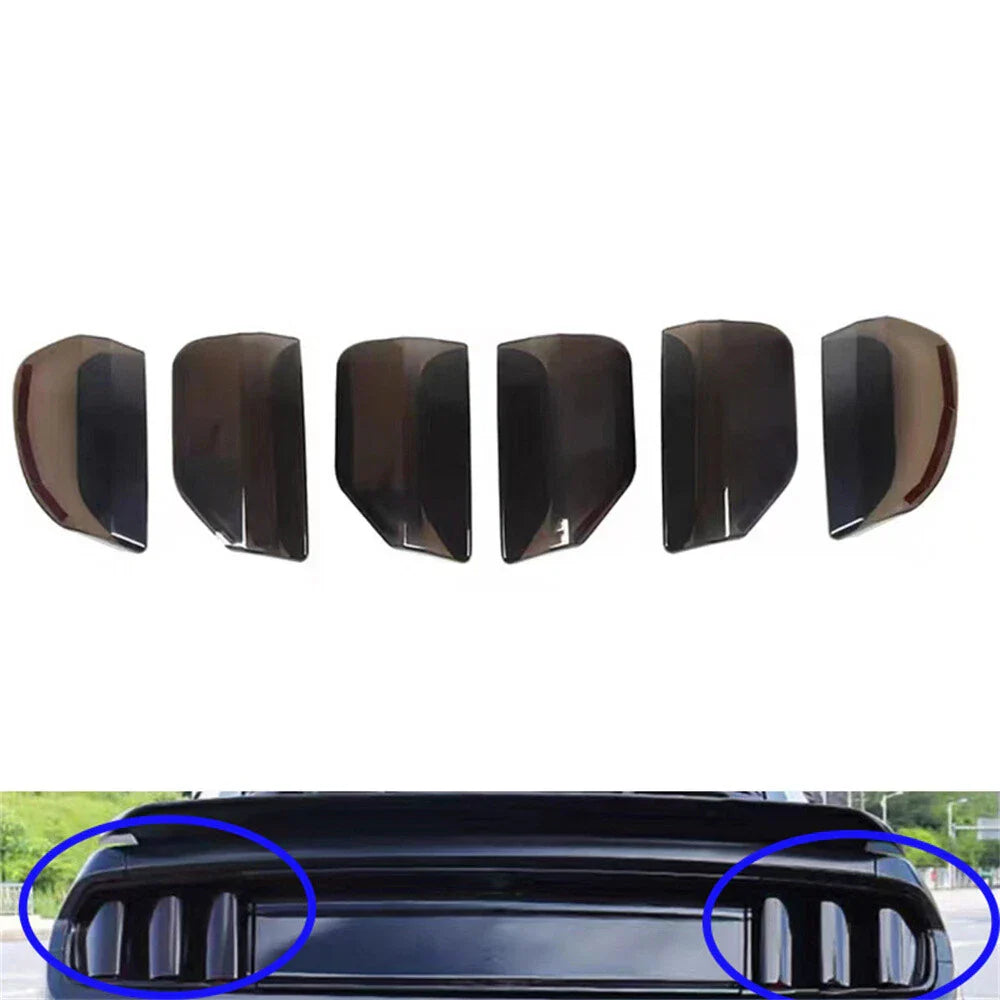6 x Car Body Trim Lamp Guard Covers for Ford Mustang (2015-2017) Smoked Black