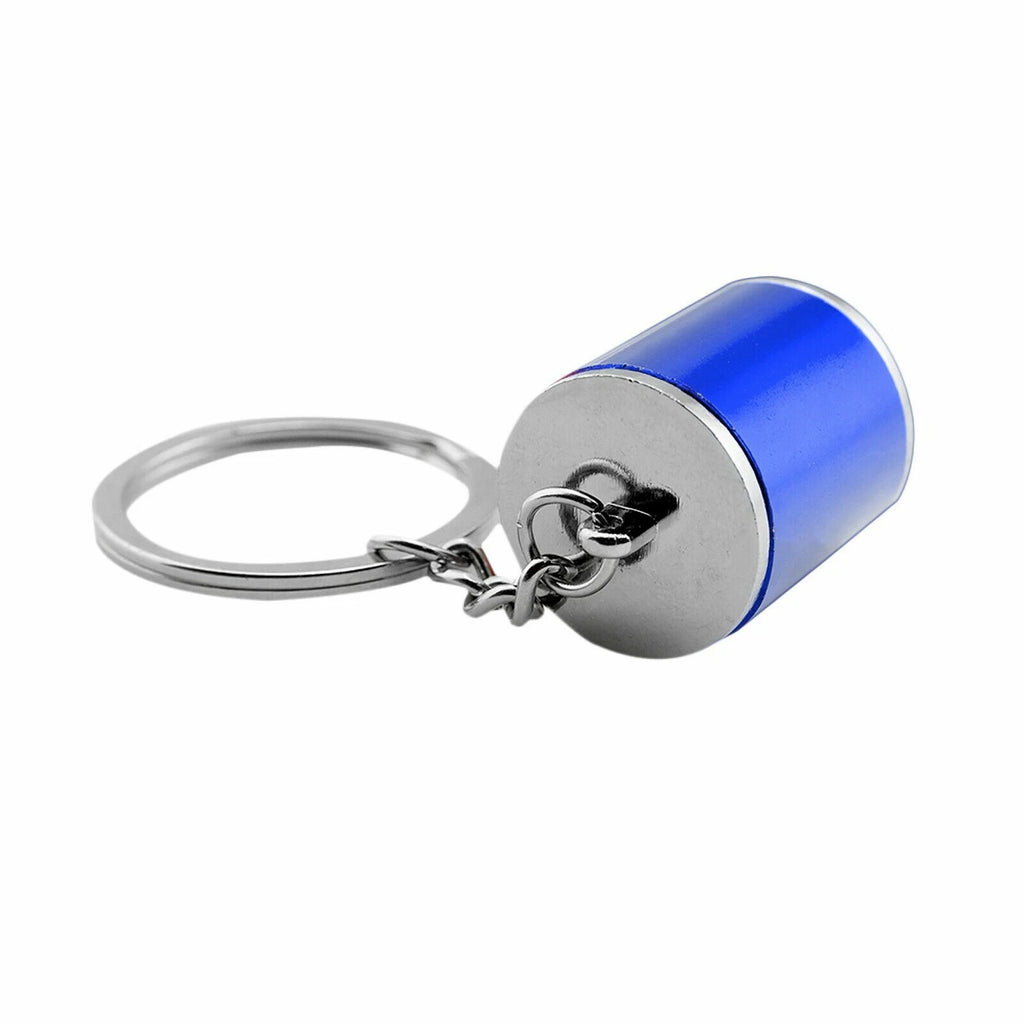 Gear Box Shift Style Keychain for Blue Alloy Chrome Metal Finish (2011-2025)