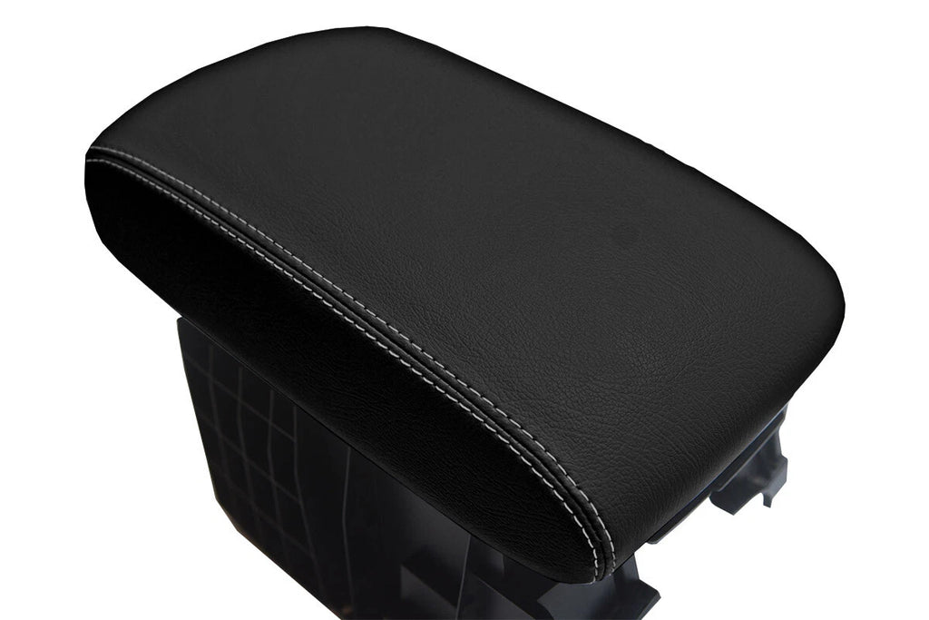 Leather Console Lid Armrest Cover for Subaru Tribeca (2006–2014) Gray Stitch